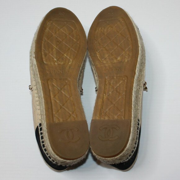 Chanel Lambskin Grosgrain Quilted CC Chain Espadrilles in size EU 40 / US 10 NEW - Picture 7 of 7